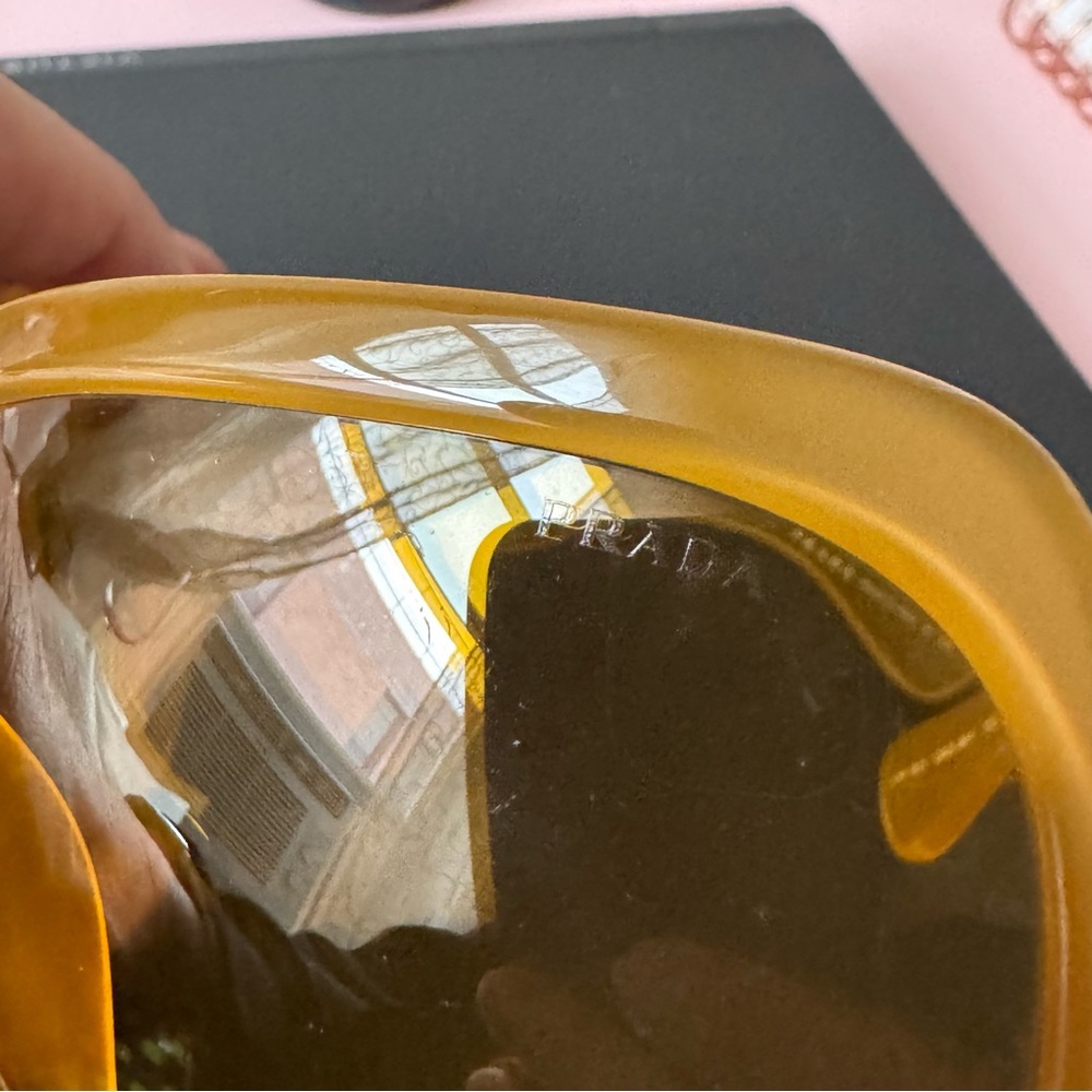 Prada Oversized Amber Shield Sunglasses SPR180 - Picture 10 of 13
